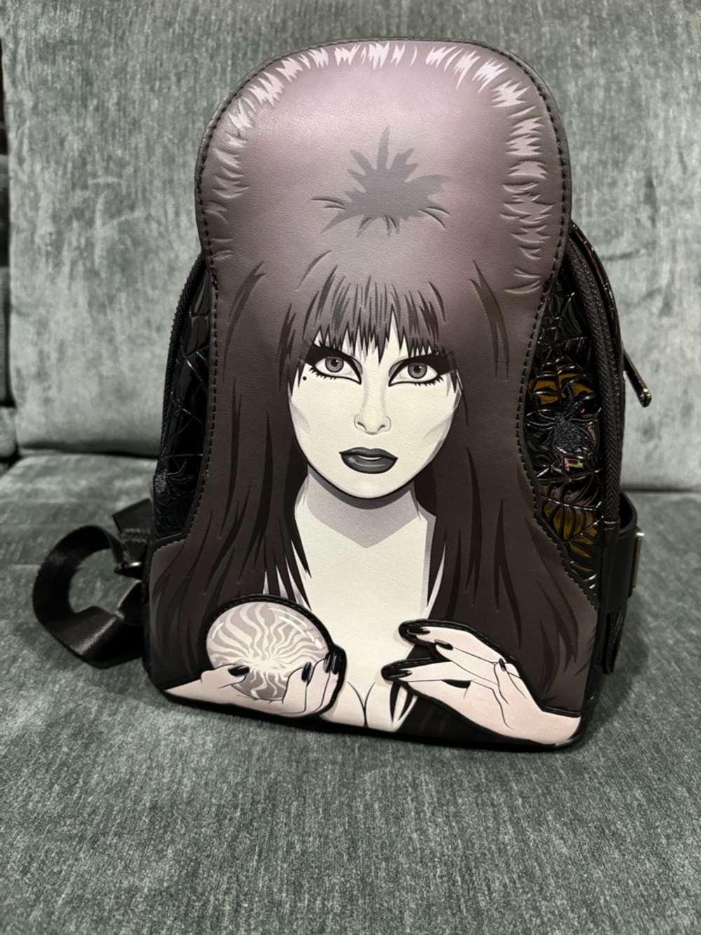 Graphic Portrait Mini Backpack - Black and Gray